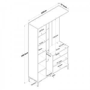 pak-182-000095-6 ΕΠΙΠΛΟ ΕΙΣΟΔΟΥ ZOZMO PAKOWORLD ΚΑΡΥΔΙ-ΛΕΥΚΟ ΜΕΛΑΜΙΝΗΣ 120X37.5X198.6ΕΚ