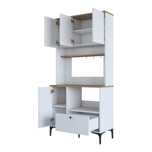 pak-182-000114-2 ΝΤΟΥΛΑΠΑ ΚΟΥΖΙΝΑΣ BENDER PAKOWORLD ΣΕ ΛΕΥΚΗ-ΦΥΣΙΚΗ ΑΠΟΧΡΩΣΗ 90.2X40X184.2ΕΚ