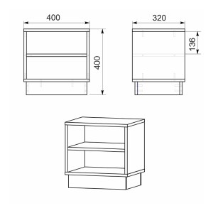 pak-184-000001-2 ΚΟΜΟΔΙΝΟ MASON PAKOWORLD SONOMA-ΛΕΥΚΟ 40X32X40ΕΚ