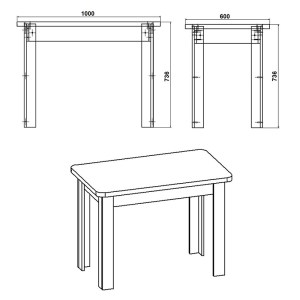 pak-184-000010-2 ΤΡΑΠΕΖΙ CELESTE PAKOWORLD SONOMA 100X60X73.5ΕΚ