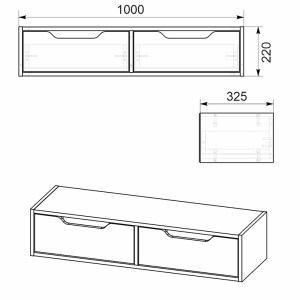 pak-184-000025-2 ΚΟΝΣΟΛΑ-ΤΟΥΑΛΕΤΑ ALBERTO PAKOWORLD ΚΡΕΜΑΣΤΗ ΚΑΡΥΔΙ 100X32.5X22ΕΚ
