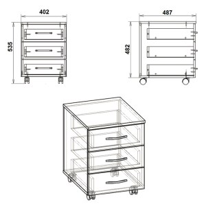 pak-184-000043-2 ΣΥΡΤΑΡΙΕΡΑ ΤΡΟΧΗΛΑΤΗ LUKE PAKOWORLD WENGE 40X48.5X53.5ΕΚ