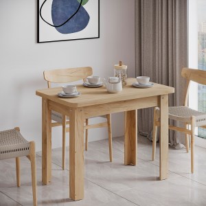 pak-184-000098-1 ΤΡΑΠΕΖΙ CELESTE PAKOWORLD ΜΕΛΑΜΙΝΗΣ ΣΕ OAK ΑΠΟΧΡΩΣΗ 100X60X73.5ΕΚ