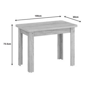 pak-184-000098-4 ΤΡΑΠΕΖΙ CELESTE PAKOWORLD ΜΕΛΑΜΙΝΗΣ ΣΕ OAK ΑΠΟΧΡΩΣΗ 100X60X73.5ΕΚ