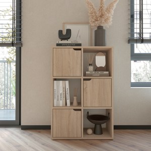 pak-184-000101-1 ΒΙΒΛΙΟΘΗΚΗ BOOKEL PAKOWORLD ΜΕΛΑΜΙΝΗΣ ΣΕ SONOMA ΑΠΟΧΡΩΣΗ 59.5X27.5X89ΕΚ