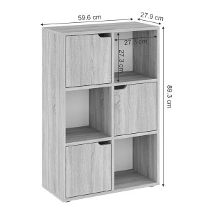 pak-184-000101-4 ΒΙΒΛΙΟΘΗΚΗ BOOKEL PAKOWORLD ΜΕΛΑΜΙΝΗΣ ΣΕ SONOMA ΑΠΟΧΡΩΣΗ 59.5X27.5X89ΕΚ