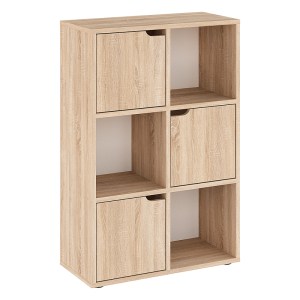 pak-184-000101 ΒΙΒΛΙΟΘΗΚΗ BOOKEL PAKOWORLD ΜΕΛΑΜΙΝΗΣ ΣΕ SONOMA ΑΠΟΧΡΩΣΗ 59.5X27.5X89ΕΚ