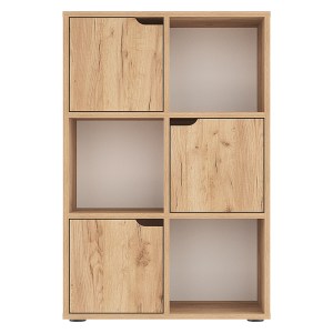 pak-184-000102-2 ΒΙΒΛΙΟΘΗΚΗ BOOKEL PAKOWORLD ΜΕΛΑΜΙΝΗΣ ΣΕ OAK ΑΠΟΧΡΩΣΗ 59.5X27.5X89ΕΚ