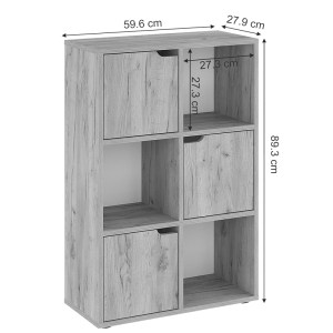 pak-184-000102-4 ΒΙΒΛΙΟΘΗΚΗ BOOKEL PAKOWORLD ΜΕΛΑΜΙΝΗΣ ΣΕ OAK ΑΠΟΧΡΩΣΗ 59.5X27.5X89ΕΚ