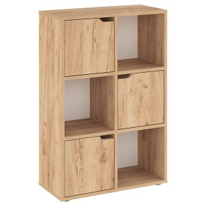 pak-184-000102 ΒΙΒΛΙΟΘΗΚΗ BOOKEL PAKOWORLD ΜΕΛΑΜΙΝΗΣ ΣΕ OAK ΑΠΟΧΡΩΣΗ 59.5X27.5X89ΕΚ
