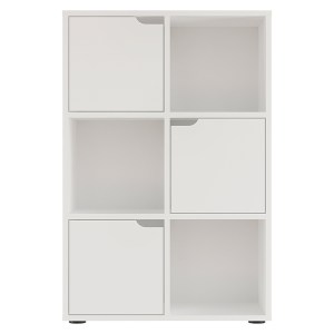pak-184-000103-2 ΒΙΒΛΙΟΘΗΚΗ BOOKEL PAKOWORLD ΜΕΛΑΜΙΝΗΣ ΣΕ ΛΕΥΚΗ ΑΠΟΧΡΩΣΗ 59.5X27.5X89ΕΚ