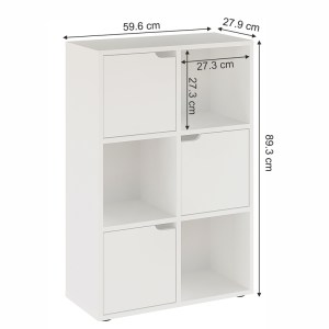 pak-184-000103-4 ΒΙΒΛΙΟΘΗΚΗ BOOKEL PAKOWORLD ΜΕΛΑΜΙΝΗΣ ΣΕ ΛΕΥΚΗ ΑΠΟΧΡΩΣΗ 59.5X27.5X89ΕΚ