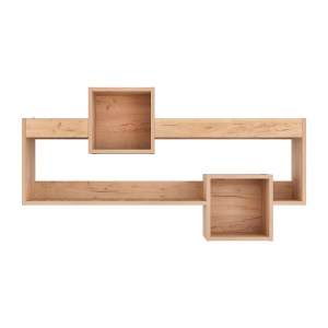 pak-184-000105-2 ΡΑΦΙΕΡΑ ΤΟΙΧΟΥ SHELLIE PAKOWORLD ΜΕΛΑΜΙΝΗΣ ΣΕ OAK ΑΠΟΧΡΩΣΗ 120X28X65ΕΚ