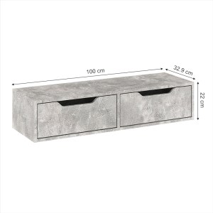 pak-184-000110-4 ΚΟΝΣΟΛΑ-ΤΟΥΑΛΕΤΑ ALBERTO PAKOWORLD ΚΡΕΜΑΣΤΗ ΣΕ ΓΚΡΙ ΜΑΡΜΑΡΟΥ ΑΠΟΧΡΩΣΗ 100X32.5X22ΕΚ