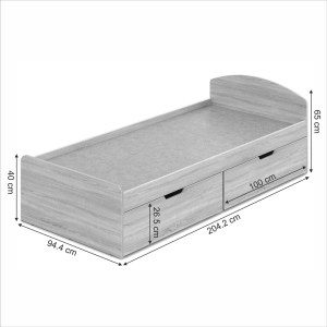 pak-184-000117-7 ΚΡΕΒΑΤΙ REGAN PAKOWORLD ΜΕ ΣΥΡΤΑΡΙΑ ΣΕ OAK ΑΠΟΧΡΩΣΗ 90X200ΕΚ