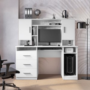pak-184-000118-1 ΓΡΑΦΕΙΟ ΕΡΓΑΣΙΑΣ KELDRA PAKOWORLD ΜΕ ΣΥΡΤΑΡΙΑ ΚΑΙ ΝΤΟΥΛΑΠΙΑ ΣΕ ΛΕΥΚΗ ΑΠΟΧΡΩΣΗ 140X59.8X142.2ΕΚ