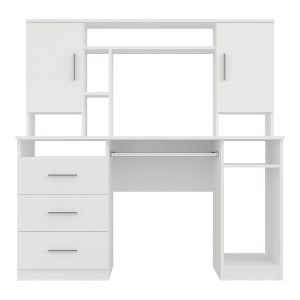 pak-184-000118-2 ΓΡΑΦΕΙΟ ΕΡΓΑΣΙΑΣ KELDRA PAKOWORLD ΜΕ ΣΥΡΤΑΡΙΑ ΚΑΙ ΝΤΟΥΛΑΠΙΑ ΣΕ ΛΕΥΚΗ ΑΠΟΧΡΩΣΗ 140X59.8X142.2ΕΚ