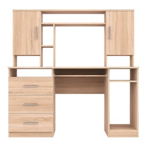 pak-184-000119-2 ΓΡΑΦΕΙΟ ΕΡΓΑΣΙΑΣ KELDRA PAKOWORLD ΜΕ ΣΥΡΤΑΡΙΑ ΚΑΙ ΝΤΟΥΛΑΠΙΑ ΣΕ SONOMA ΑΠΟΧΡΩΣΗ 140X59.8X142.2ΕΚ