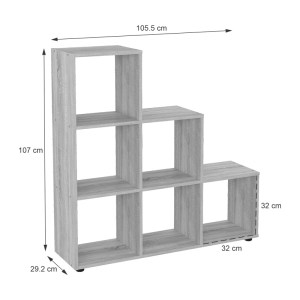 pak-184-000122-2 ΒΙΒΛΙΟΘΗΚΗ SCHODY PAKOWORLD ΣΕ OAK ΑΠΟΧΡΩΣΗ 105.5X29.2X107ΕΚ