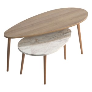 pak-185-000067 ΤΡΑΠΕΖΙ ΣΑΛΟΝΙΟΥ MONTY PAKOWORLD OAK-ΜΠΕΖ ΜΑΡΜΑΡΟΥ 116X46X46ΕΚ