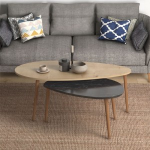 pak-185-000088-1 ΤΡΑΠΕΖΙ ΣΑΛΟΝΙΟΥ MONTY PAKOWORLD OAK-ΜΑΥΡΟ ΜΑΡΜΑΡΟΥ 116X46X46ΕΚ