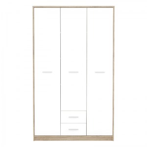 pak-192-000019 ΝΤΟΥΛΑΠΑ ΡΟΥΧΩΝ SERENITY PAKOWORLD ΤΡΙΦΥΛΛΗ SONOMA-ΛΕΥΚΟ 118.5X54X196.5ΕΚ