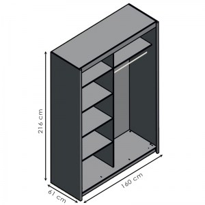 pak-192-000020-2 ΝΤΟΥΛΑΠΑ ΡΟΥΧΩΝ ELODIE PAKOWORLD ΔΙΦΥΛΛΗ ΚΑΘΡΕΠΤΗΣ ΣΥΡΟΜΕΝΗ SONOMA 160X61X216ΕΚ