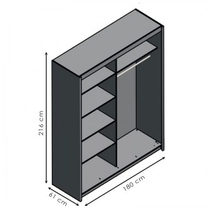 pak-192-000023-2 ΝΤΟΥΛΑΠΑ ΡΟΥΧΩΝ ELODIE PAKOWORLD ΔΙΦΥΛΛΗ ΚΑΘΡΕΠΤΗΣ ΣΥΡΟΜΕΝΗ ΛΕΥΚΟ 180X61X216ΕΚ