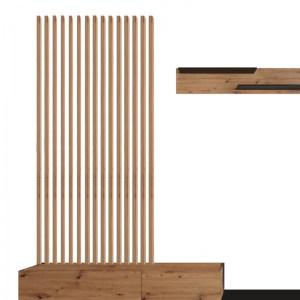 pak-192-000033-2 ΣΥΝΘΕΤΟ ΣΑΛΟΝΙΟΥ LITENDE PAKOWORLD ΜΑΥΡΟ-SONOMA ΜΕΛΑΜΙΝΗΣ 249.5X42X199.5ΕΚ