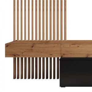 pak-192-000033-3 ΣΥΝΘΕΤΟ ΣΑΛΟΝΙΟΥ LITENDE PAKOWORLD ΜΑΥΡΟ-SONOMA ΜΕΛΑΜΙΝΗΣ 249.5X42X199.5ΕΚ
