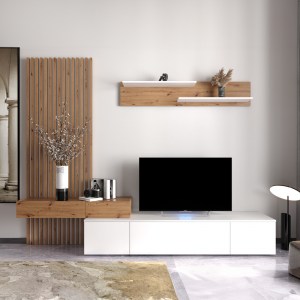 pak-192-000036-1 ΣΥΝΘΕΤΟ ΣΑΛΟΝΙΟΥ LITENDE PAKOWORLD SONOMA-ΛΕΥΚΟ ΜΕΛΑΜΙΝΗΣ 210X42X199.5ΕΚ