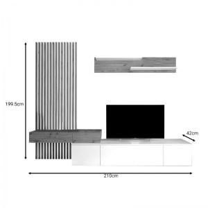 pak-192-000036-2 ΣΥΝΘΕΤΟ ΣΑΛΟΝΙΟΥ LITENDE PAKOWORLD SONOMA-ΛΕΥΚΟ ΜΕΛΑΜΙΝΗΣ 210X42X199.5ΕΚ