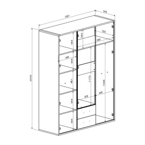 pak-192-000044-2 ΝΤΟΥΛΑΠΑ RUTENIA PAKOWORLD ΜΕΛΑΜΙΝΗ ΣΕ OAK ΑΠΟΧΡΩΣΗ 155.7X54X203ΕΚ