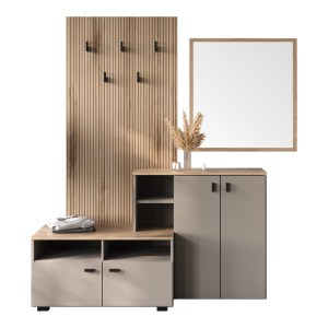 pak-192-000049-1 ΕΠΙΠΛΟ ΕΙΣΟΔΟΥ EBRO PAKOWORLD ΣΕ OAK-CAPPUCCINO ΑΠΟΧΡΩΣΗ 150.3X41.2X204.7ΕΚ