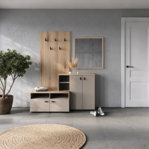 pak-192-000049 ΕΠΙΠΛΟ ΕΙΣΟΔΟΥ EBRO PAKOWORLD ΣΕ OAK-CAPPUCCINO ΑΠΟΧΡΩΣΗ 150.3X41.2X204.7ΕΚ