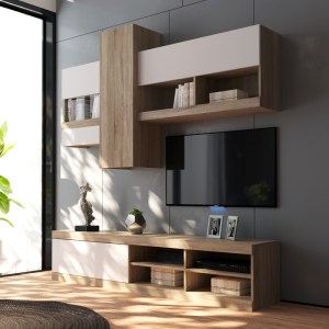 pak-192-000056 ΣΥΝΘΕΤΟ ΣΑΛΟΝΙΟΥ TORANIA PAKOWORLD SONOMA-ΛΕΥΚΟ 185X37X145ΕΚ