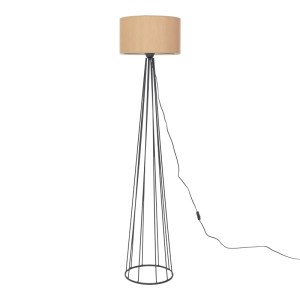 pak-193-000096 ΦΩΤΙΣΤΙΚΟ ΔΑΠΕΔΟΥ FLORENCIA PAKOWORLD Ε27 ΜΠΕΖ ΥΦΑΣΜΑ-ΜΑΥΡΟ ΜΕΤΑΛΛΟ Φ40X23ΕΚ