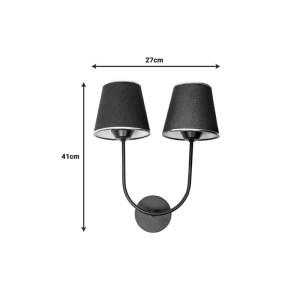 pak-193-000101-1 ΦΩΤΙΣΤΙΚΟ ΤΟΙΧΟΥ ΔΙΦΩΤΟ-ΑΠΛΙΚΑ MIKO PAKOWORLD E27 ΜΑΥΡΟ ΜΕ ΑΣΗΜΙ ΚΑΠΕΛΟ ΚΑΙ ΜΑΥΡΟ ΜΕΤΑΛΛΟ 27X13X41ΕΚ