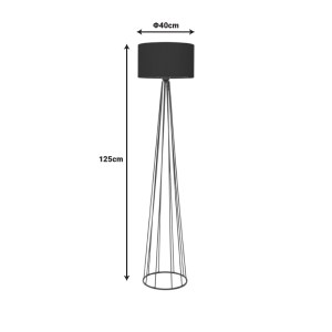 pak-193-000112-1 ΦΩΤΙΣΤΙΚΟ ΔΑΠΕΔΟΥ FLORENCIA PAKOWORLD Ε27 ΜΑΥΡΟ ΥΦΑΣΜΑ-ΜΕΤΑΛΛΟ Φ40X125ΕΚ