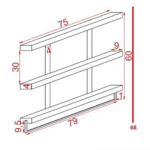 pak-197-000028-2 ΡΑΦΙΕΡΑ ΤΟΙΧΟΥ EMBER PAKOWORLD ΜΑΣΙΦ ΞΥΛΟ ΠΕΥΚΟΥ ΚΑΡΥΔΙ-ΜΑΥΡΟ 75X9X68ΕΚ