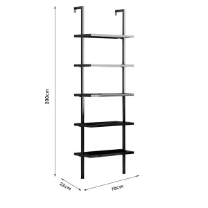 pak-197-000066-2 ΒΙΒΛΙΟΘΗΚΗ HARRIS PAKOWORLD ΜΑΥΡΟ 70X22X200ΕΚ