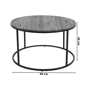 pak-197-000162-2 ΤΡΑΠΕΖΙ ΣΑΛΟΝΙΟΥ EMILIAN PAKOWORLD ΜΕΛΑΜΙΝΗΣ ΛΕΥΚΟ ΜΑΡΜΑΡΟΥ-ΜΑΥΡΟ ΜΕΤΑΛΛΟ Φ60X42ΕΚ