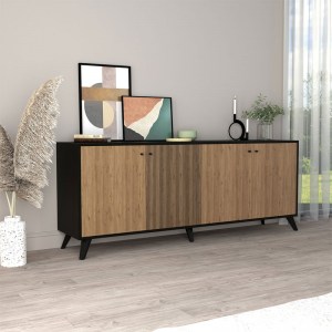pak-197-000176-1 ΜΠΟΥΦΕΣ FLIPTER PAKOWORLD ΜΕΛΑΜΙΝΗΣ OAK-ΜΑΥΡΟ 180X40X78,6ΕΚ