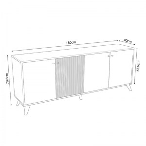 pak-197-000176-4 ΜΠΟΥΦΕΣ FLIPTER PAKOWORLD ΜΕΛΑΜΙΝΗΣ OAK-ΜΑΥΡΟ 182X40X78,6ΕΚ