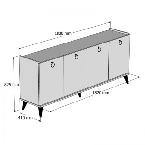 pak-197-000177-4 ΜΠΟΥΦΕΣ LIRETA PAKOWORLD ΜΕΛΑΜΙΝΗΣ ΚΑΡΥΔΙ-ΜΑΥΡΟ 182X41X82.5ΕΚ