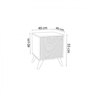 pak-197-000203-3 ΚΟΜΟΔΙΝΟ FLIPTER PAKOWORLD ΜΕΛΑΜΙΝΗΣ OAK-ΜΑΥΡΟ 40X40X55ΕΚ