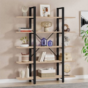 pak-197-000229-1 ΒΙΒΛΙΟΘΗΚΗ ESTHON PAKOWORLD ΦΥΣΙΚΟ-ΜΑΥΡΟ ΜΕΤΑΛΛΟ 120X28X180ΕΚ