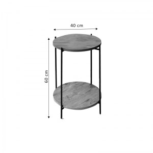 pak-197-000235-2 ΒΟΗΘΗΤΙΚΟ ΤΡΑΠΕΖΙ TSOUKI PAKOWORLD OAK-ΜΑΥΡΟ Φ40X60ΕΚ