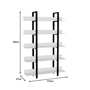 pak-197-000253-2 ΒΙΒΛΙΟΘΗΚΗ ALMOND PAKOWORLD ΛΕΥΚΟ-ΜΑΥΡΟ 119X27X185ΕΚ