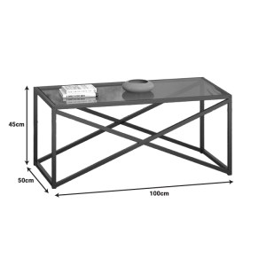 pak-197-000260-3 ΤΡΑΠΕΖΙ ΣΑΛΟΝΙΟΥ ΜΕΤΑΛΛΙΚΟ SUSONA PAKOWORLD ΣΕ ΜΑΥΡΗ ΑΠΟΧΡΩΣΗ 100X50X45ΕΚ